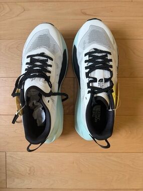 The North Face White and Light Blue Trail Running Shoe